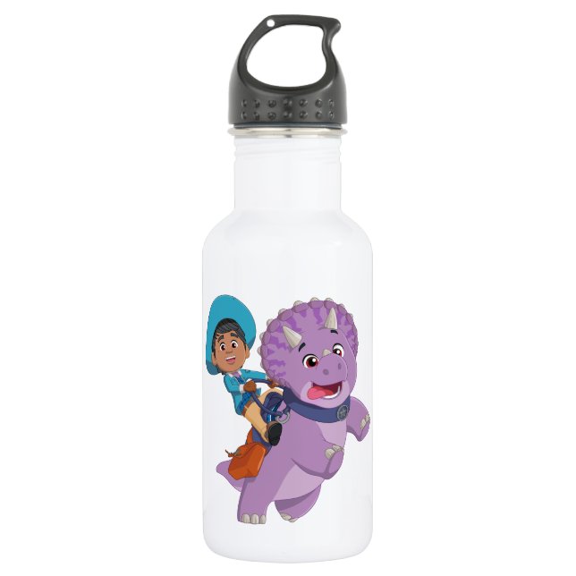 Miguel und Tango | Dino Ranch Edelstahlflasche (Vorderseite)