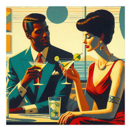 Miid Century Cocktail Party Couples - Captivated Fotodruck