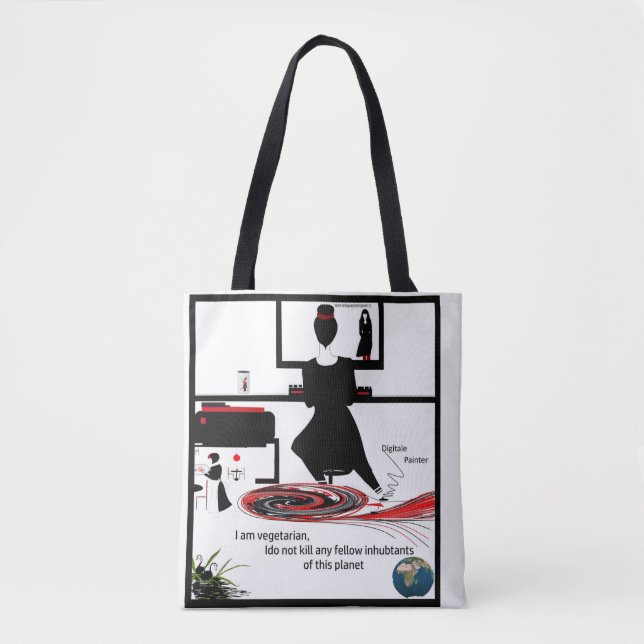 Mijn profiel tekening op tas tasche (Vorderseite)