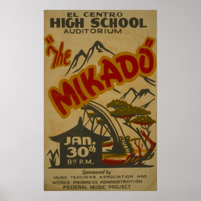 Mikado Philarmonic 1938 Poster WPA Vintage (Devant)