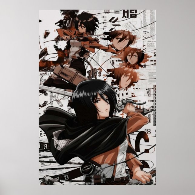 Mikasa Ackerman Attack auf Titan Poster (Vorne)