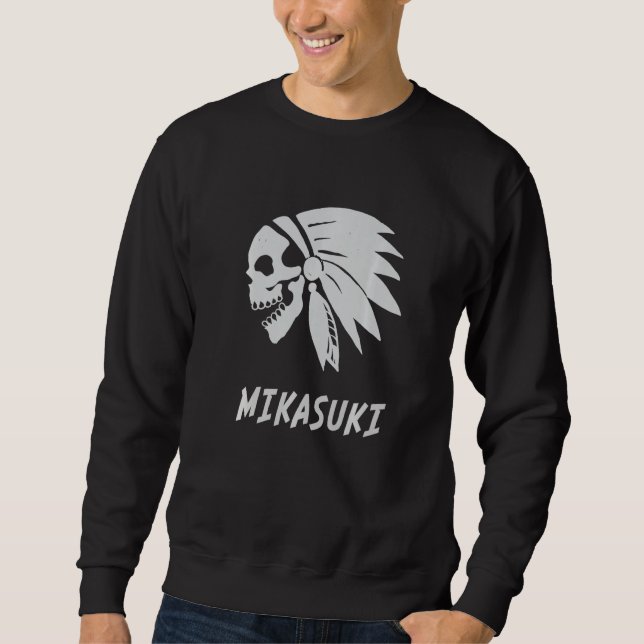 Mikasuki Native American Indian Born Freedom Evil  Sweatshirt (Vorderseite)