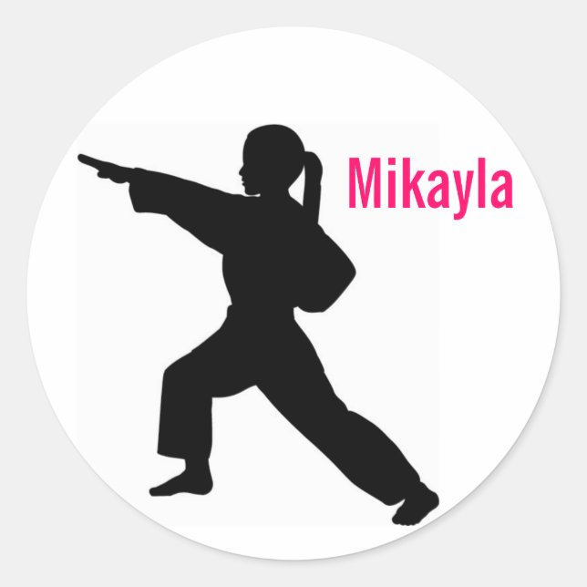 Mikayla white Martial Arts Front Stricker Runder Aufkleber (Vorderseite)