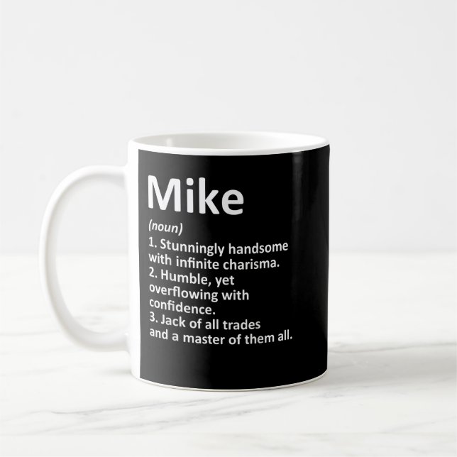 MIKE Definition Personalisiert Name Funny Birthday Kaffeetasse (Links)
