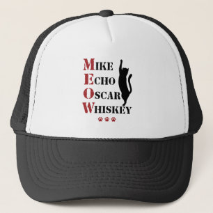 Mike Echo Oscar Whiskey MEOW Cat Truckerkappe