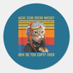 Mike Echo Oscar Whisky Wie Runder Aufkleber