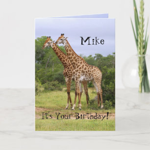 Mike "Go Wild" Happy Birthday Giraffes Card Karte