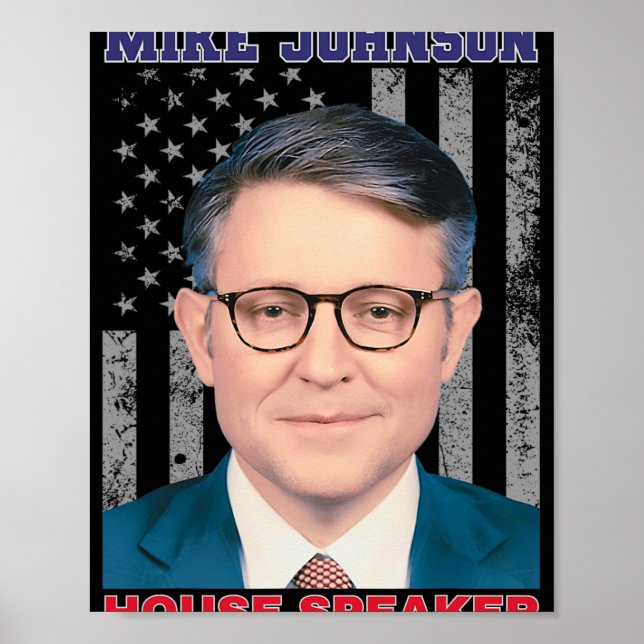 Mike Johnson New House Speaker American Usa Flag P Poster (Vorne)