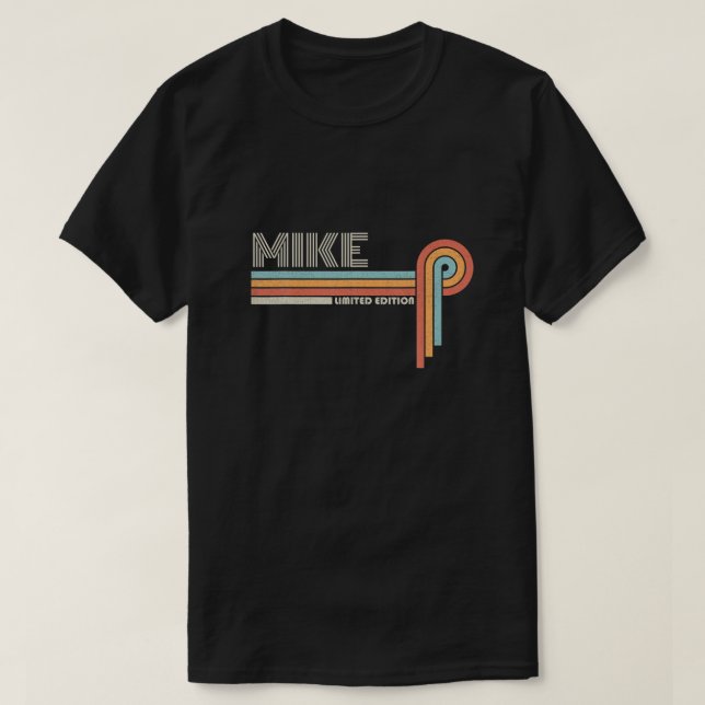 MIKE Name Geschenke Personalisiert Funny Retro Vin T-Shirt (Design vorne)