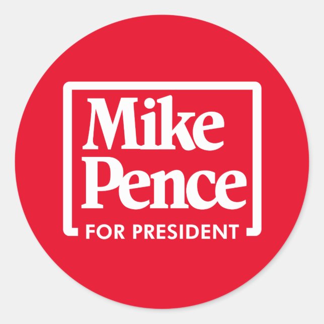 Mike Pence für den Präsidenten 2024 Runder Aufkleber (Vorderseite)