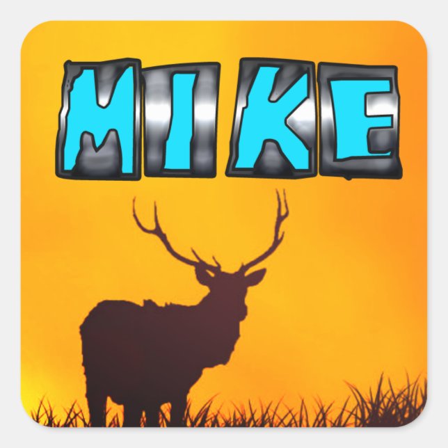 Mike Quadratischer Aufkleber (Vorderseite)