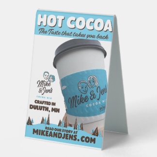 Mike und Jens Kakaotisch-Zelt, 3 Tischaufsteller