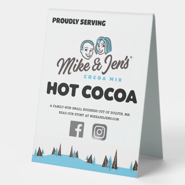 Mike und Jens Kakaozeichen Tischaufsteller (Vorderseite)