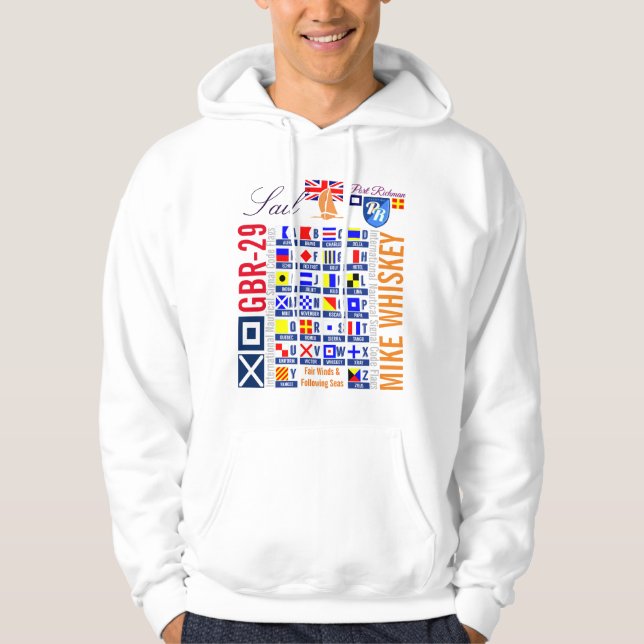 Mike-Whisky-Seeflaggen-Großbritannien-Segel Hoodie (Vorderseite)