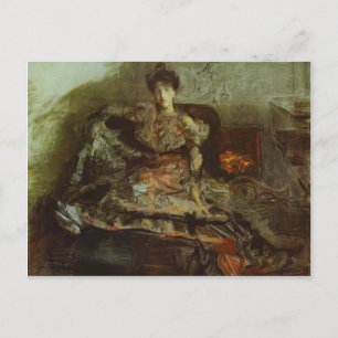 Mikhail Vrubel - Portrait von Nadezhda Zabela Postkarte