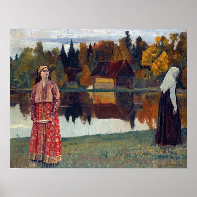 Mikhail Wasilievich Nesterov am See Poster (Vorne)