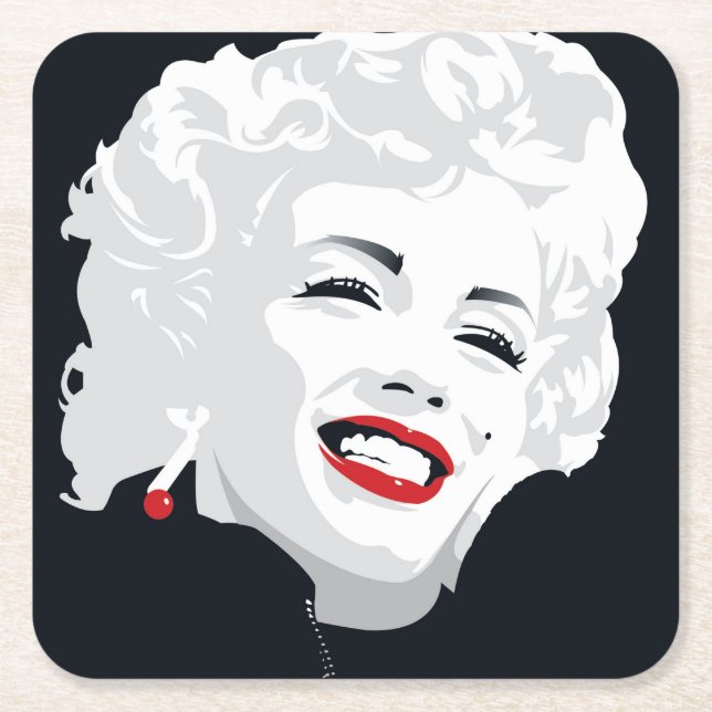 Miki Marilyn Rechteckiger Pappuntersetzer (Vorderseite)