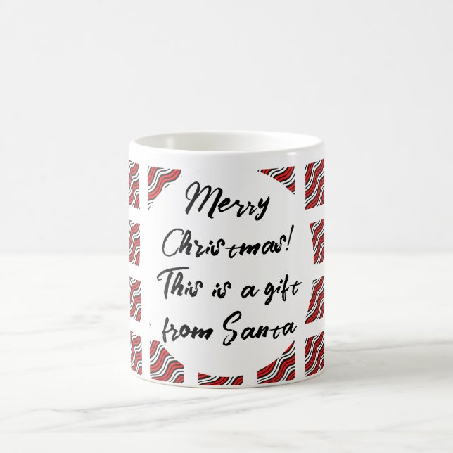Mikitez rotwhite candycane Christmaspattern Kaffeetasse (Mittel)