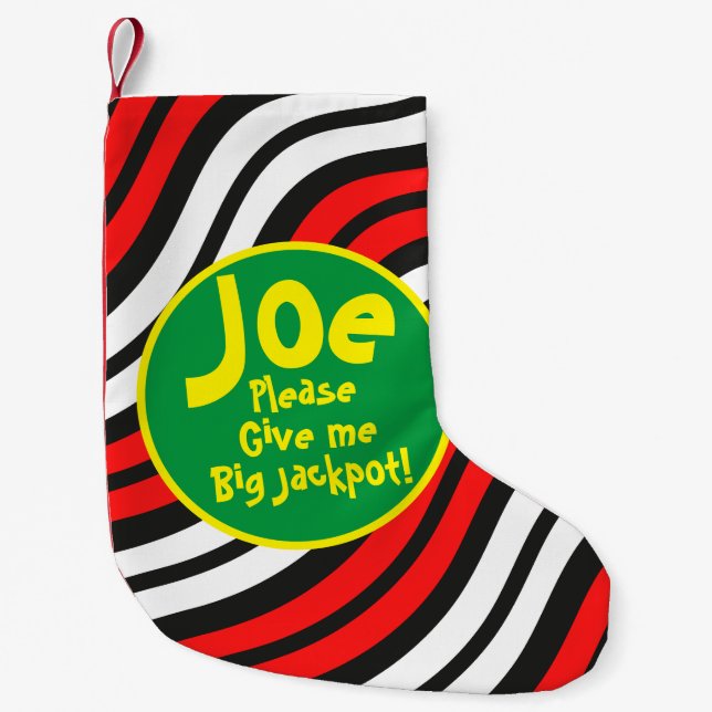 Mikitez rotwhite candycane Christmaspattern Kleiner Weihnachtsstrumpf (Vorderseite)