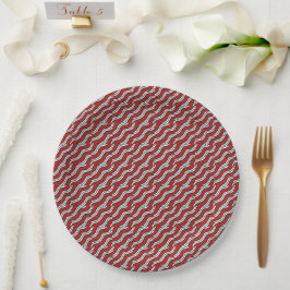 Mikitez rotwhite candycane Christmaspattern Pappteller