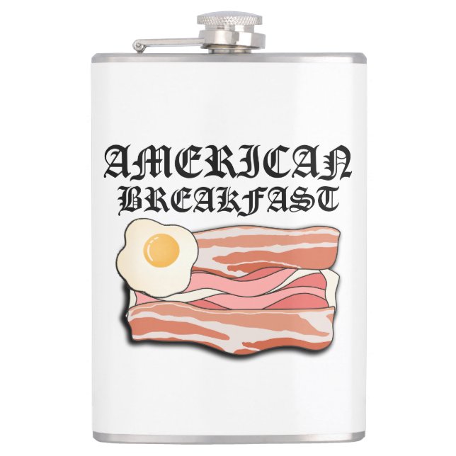 Mikitiez Amerikanisches Frühstücksspeck Eier july  Flachmann (Vorderseite)