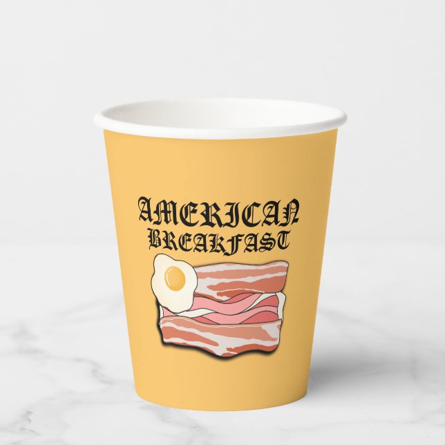 Mikitiez Amerikanisches Frühstücksspeck Eier july  Pappbecher (Vorderseite)