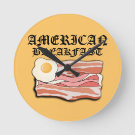 Mikitiez Amerikanisches Frühstücksspeck Eier july Runde Wanduhr