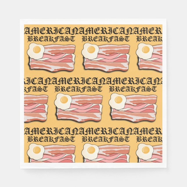 Mikitiez Amerikanisches Frühstücksspeck Eier july  Serviette (Vorderseite)