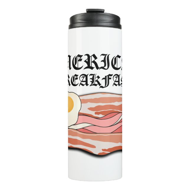 Mikitiez Amerikanisches Frühstücksspeck Eier july  Thermosbecher (Vorderseite)