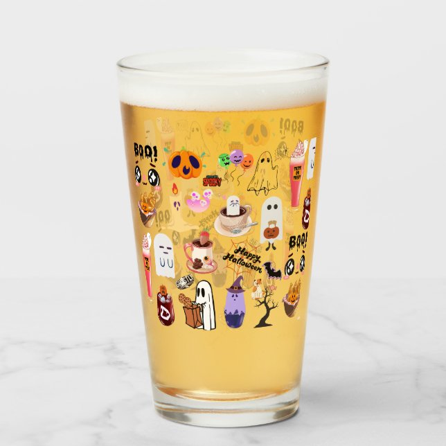 Mikitiez anime niedlicher Kaffee halloween croissa Glas (Rückseite (gefüllt))