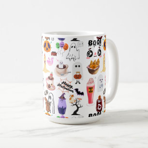 Mikitiez Anime süßer Kaffee Halloween Croissant Kaffeetasse