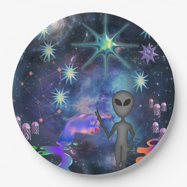 Mikitiez aquarius galaxie Sommerleuchte Pappteller (Vorderseite)