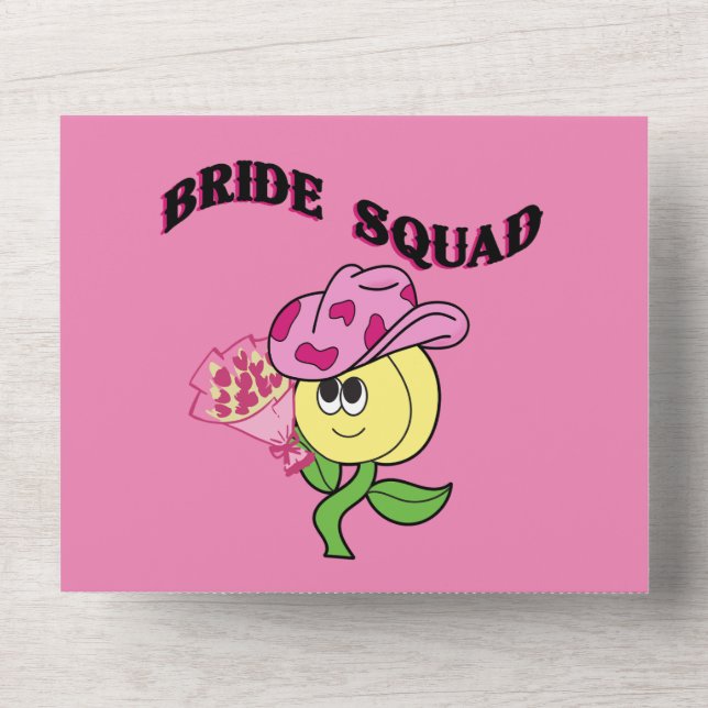 Mikitiez Cowboy Bridesquad June Braut All In One Einladung (Vorderseite)