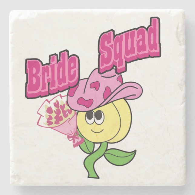 Mikitiez Cowboy Bridesquad June Bride Baby Bib Steinuntersetzer (Vorderseite)