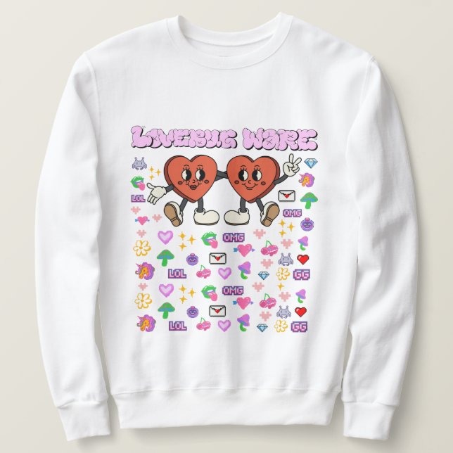 Mikitiez Custom Valentine lustige Lovebug Software Sweatshirt (Design vorne)