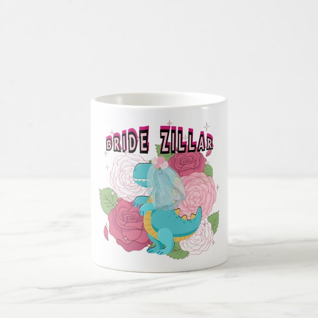Mikitiez Dinosaurier Braut Hochzeitskommando Kaffeetasse (Mittel)