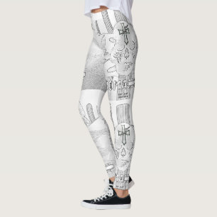 Mikitiez dreamer Schädel Tatto Regenbogen Rosen Ge Leggings