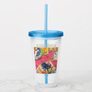 Mikitiez Erdbeerjogurt USA-Flagge Burger Frucht Acryltrinkbecher