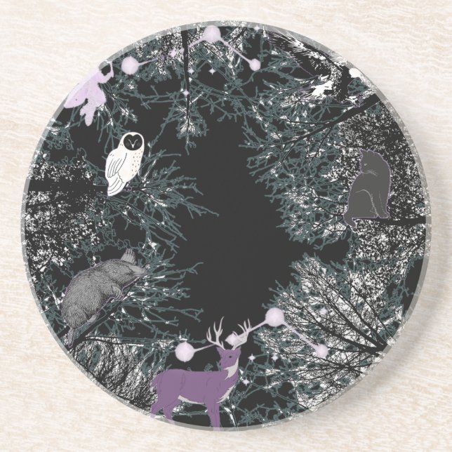 Mikitiez Feenmagie-Wald-Eule Getränkeuntersetzer (Vorne)