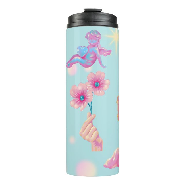Mikitiez Feenwinkel Blaue Himmelskandy Mohn Liebe Thermosbecher (Vorderseite)