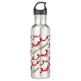Mikitiez gothmas ribbon redwhite candycane x'mas edelstahlflasche