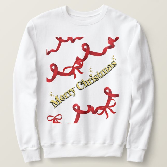 Mikitiez gothmas ribbon redwhite candycane x'mas sweatshirt (Design vorne)