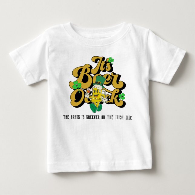 Mikitiez grünes Glück Saint Patrick's Day Irishbie Baby T-shirt (Vorderseite)