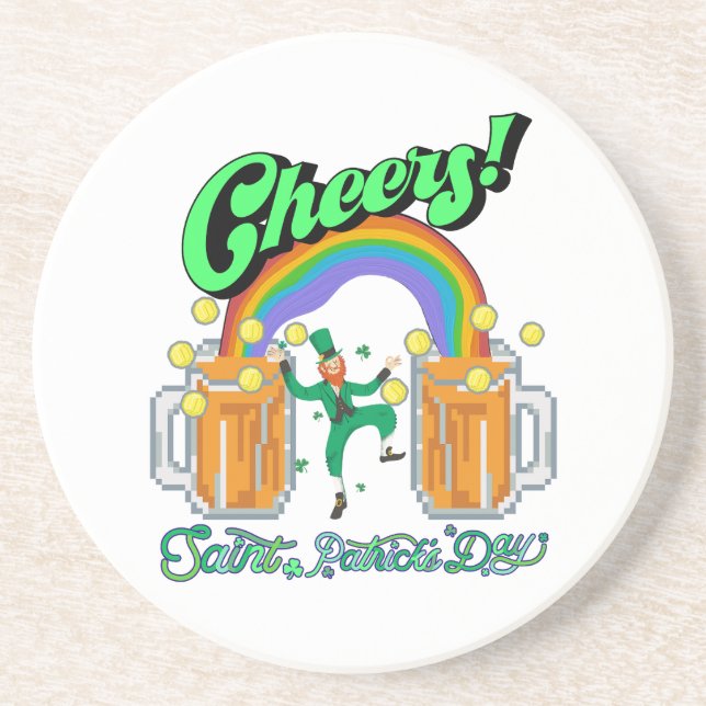 Mikitiez grünes Glück Saint Patrick's Day Irishbie Getränkeuntersetzer (Vorne)
