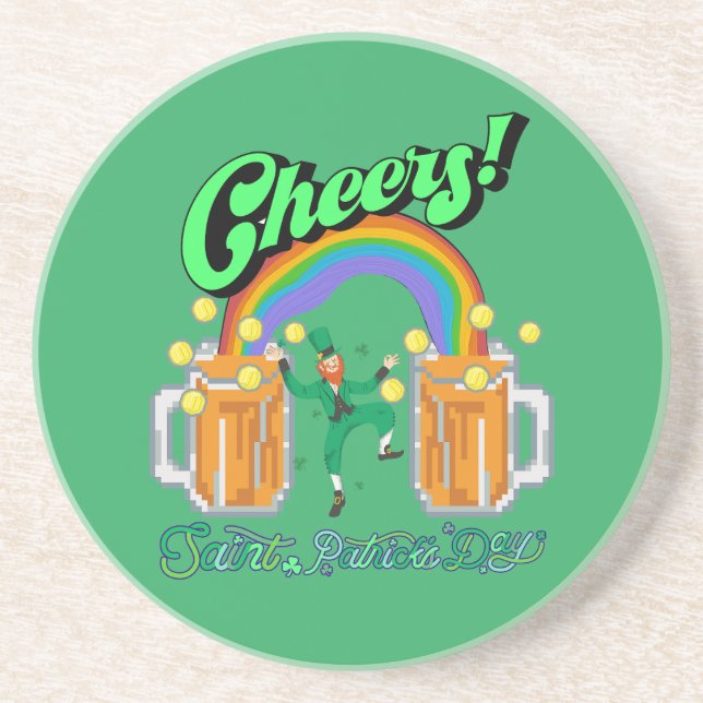 Mikitiez grünes Glück Saint Patrick's Day Irishbie Getränkeuntersetzer (Vorne)