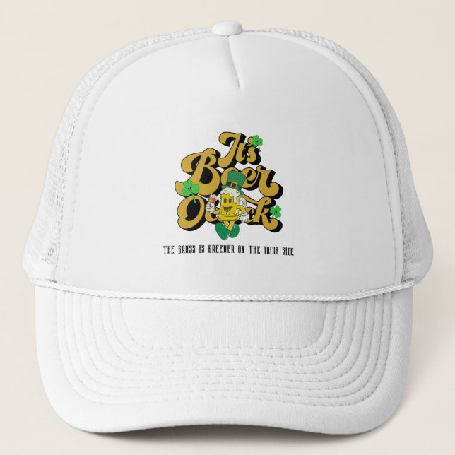 Mikitiez grünes Glück Saint Patrick's Day Irishbie Truckerkappe (Vorderseite)