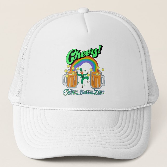 Mikitiez grünes Glück Saint Patrick's Day Irishbie Truckerkappe (Vorderseite)