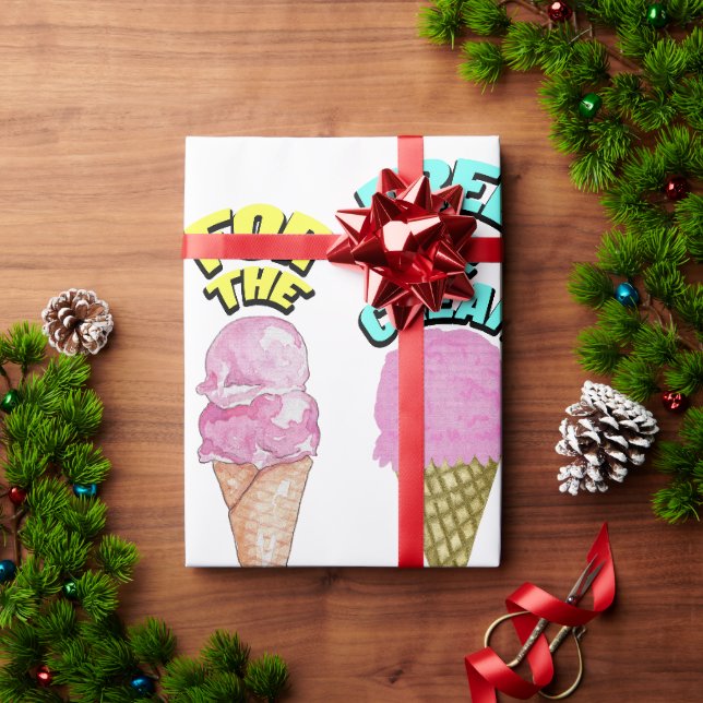 Mikitiez icecream Party favorisierte Sommer Geschenkpapier (Feiertagsgeschenk)