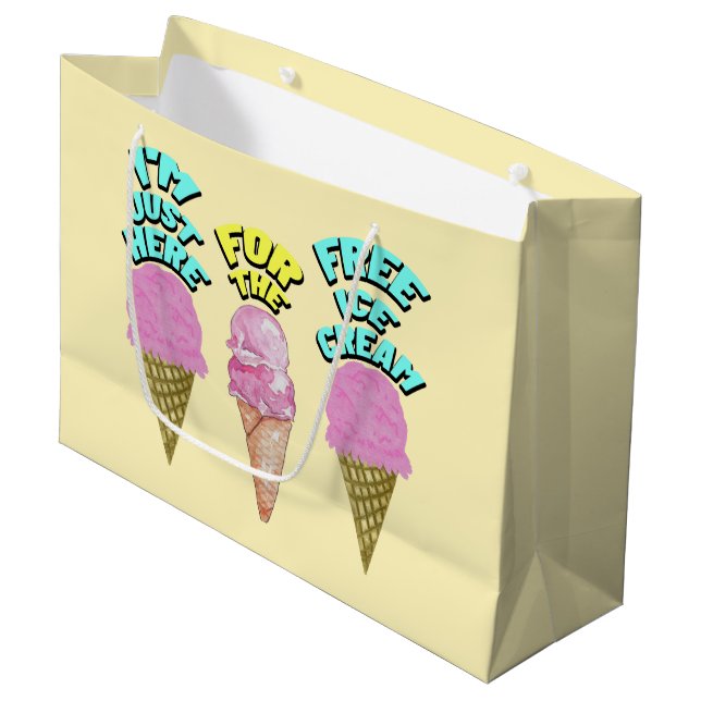 Mikitiez icecream Party favorisierte Sommer Große Geschenktüte (Vorderseite Schrägansicht)