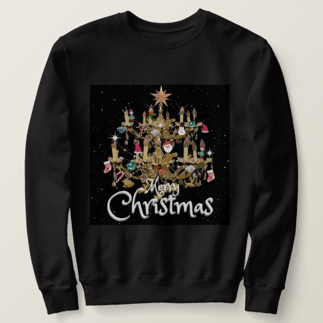 Mikitiez klassicwhitechristmas leichte jollyhola sweatshirt (Design vorne)